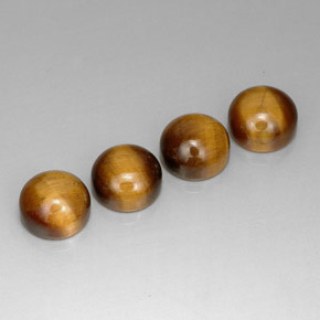 Tiger's Eye طبيعي بلون بني ذهبي، وزن ‎‎ قيراط، شكل دائري، مقاس ‎8.08‎ مم