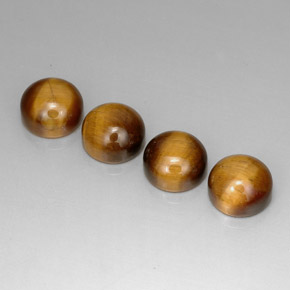 Tiger's Eye طبيعي بلون بني ذهبي، وزن ‎‎ قيراط، شكل دائري، مقاس ‎8.08‎ مم