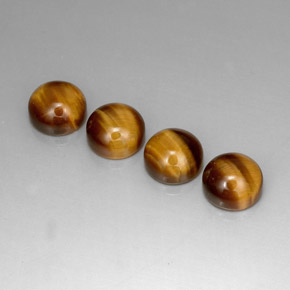 Tiger's Eye طبيعي بلون بني ذهبي، وزن ‎‎ قيراط، شكل دائري، مقاس ‎8.02‎ مم