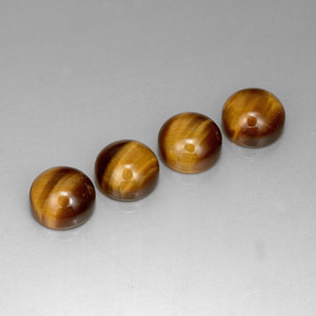 Tiger's Eye طبيعي بلون بني ذهبي، وزن ‎‎ قيراط، شكل دائري، مقاس ‎8.02‎ مم