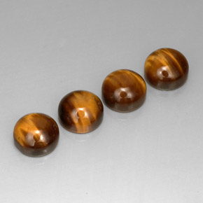 Tiger's Eye طبيعي بلون بني ذهبي، وزن ‎‎ قيراط، شكل دائري، مقاس ‎8.03‎ مم