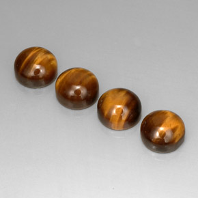 Tiger's Eye طبيعي بلون بني ذهبي، وزن ‎‎ قيراط، شكل دائري، مقاس ‎8.03‎ مم