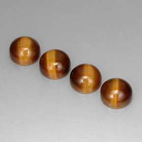 Tiger's Eye طبيعي بلون بني ذهبي، وزن ‎‎ قيراط، شكل دائري، مقاس ‎8.02‎ مم