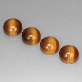 Tiger's Eye طبيعي بلون بني ذهبي، وزن ‎‎ قيراط، شكل دائري، مقاس ‎8.05‎ مم