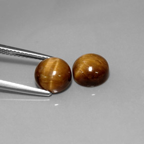 أحجار عين النمر ذهب البنى طبيعية، قصة دائرى، غير شفاف، وزنها  قيراط