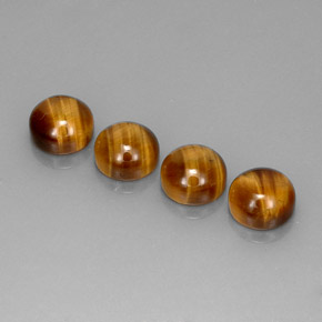 Tiger's Eye طبيعي بلون بني ذهبي، وزن ‎‎ قيراط، شكل دائري، مقاس ‎7.95‎ مم