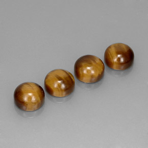 Tiger's Eye طبيعي بلون بني ذهبي، وزن ‎‎ قيراط، شكل دائري، مقاس ‎8.00‎ مم