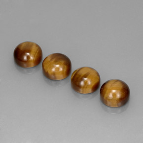 Tiger's Eye طبيعي بلون بني ذهبي، وزن ‎‎ قيراط، شكل دائري، مقاس ‎8.00‎ مم