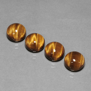 Tiger's Eye طبيعي بلون بني ذهبي، وزن ‎‎ قيراط، شكل دائري، مقاس ‎8.04‎ مم