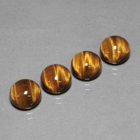 Tiger's Eye طبيعي بلون بني ذهبي، وزن ‎‎ قيراط، شكل دائري، مقاس ‎8.04‎ مم