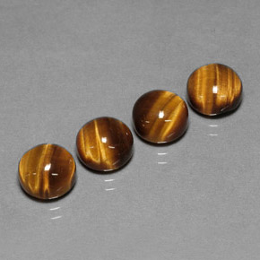 Tiger's Eye طبيعي بلون بني ذهبي، وزن ‎‎ قيراط، شكل دائري، مقاس ‎8.00‎ مم