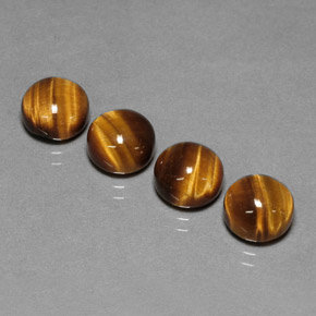 Tiger's Eye طبيعي بلون بني ذهبي، وزن ‎‎ قيراط، شكل دائري، مقاس ‎8.00‎ مم