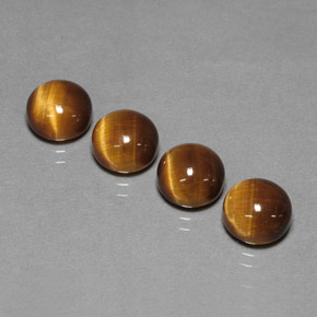 Tiger's Eye طبيعي بلون بني ذهبي، وزن ‎‎ قيراط، شكل دائري، مقاس ‎8.01‎ مم