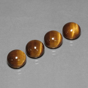 Tiger's Eye طبيعي بلون بني ذهبي، وزن ‎‎ قيراط، شكل دائري، مقاس ‎8.01‎ مم