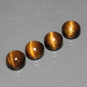 Tiger's Eye طبيعي بلون بني ذهبي، وزن ‎‎ قيراط، شكل دائري، مقاس ‎8.01‎ مم