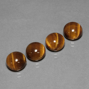 Tiger's Eye طبيعي بلون بني ذهبي، وزن ‎‎ قيراط، شكل دائري، مقاس ‎8.03‎ مم