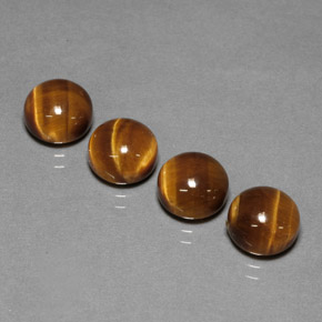 Tiger's Eye طبيعي بلون بني ذهبي، وزن ‎‎ قيراط، شكل دائري، مقاس ‎8.03‎ مم