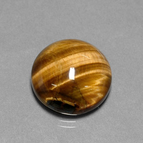 Tiger's Eye طبيعي بلون بني ذهبي، وزن ‎11.83‎ قيراط، شكل دائري، مقاس ‎14.84‎ مم
