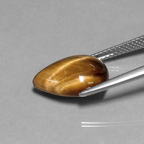 عين النمر ذهب البنى طبيعي، شكل الكمثرى، 5.31 قيراط، غير شفاف
