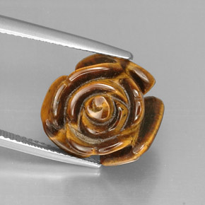Tiger's Eye طبيعي بلون متعدد الألوان، وزن ‎12.41‎ قيراط، شكل شكل خيالي، مقاس ‎14.9x14.9‎ مم