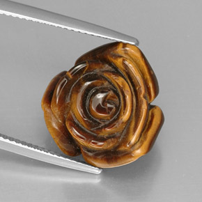 Tiger's Eye طبيعي بلون متعدد الألوان، وزن ‎13.03‎ قيراط، شكل شكل خيالي، مقاس ‎16.1x15.8‎ مم