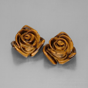 Tiger's Eye طبيعي بلون بني ذهبي، وزن ‎‎ قيراط، شكل شكل خيالي، مقاس ‎16.3x15.5‎ مم