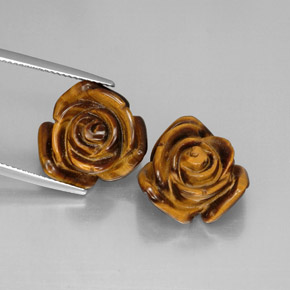 Tiger's Eye طبيعي بلون بني ذهبي، وزن ‎‎ قيراط، شكل شكل خيالي، مقاس ‎16.4x15.8‎ مم