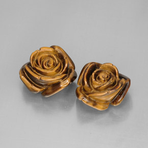 Tiger's Eye طبيعي بلون بني ذهبي، وزن ‎‎ قيراط، شكل شكل خيالي، مقاس ‎16.2x15.5‎ مم