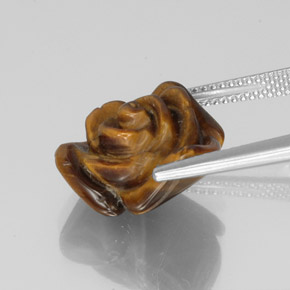 Tiger's Eye طبيعي بلون بني ذهبي، وزن ‎9.71‎ قيراط، شكل شكل خيالي، مقاس ‎15.1x14.9‎ مم