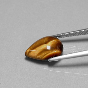 عين النمر ذهب البنى طبيعي، شكل الكمثرى، 5.01 قيراط، غير شفاف