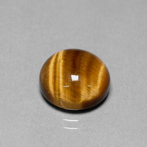 Tiger's Eye طبيعي بلون بني ذهبي، وزن ‎6.69‎ قيراط، شكل دائري، مقاس ‎12.07‎ مم