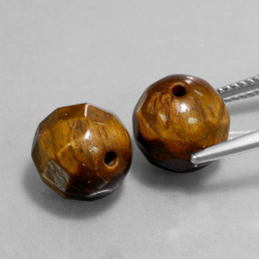 Tiger's Eye طبيعي بلون بني ذهبي، وزن ‎‎ قيراط، شكل كرة / كروي، مقاس ‎10.28‎ مم