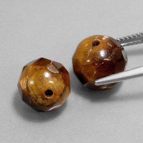 أحجار عين النمر ذهب البنى طبيعية، جسم كروى / الكرة، غير شفاف، وزنها  قيراط