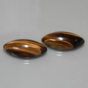 Tiger's Eye طبيعي بلون بني ذهبي، وزن ‎‎ قيراط، شكل ماركيز، مقاس ‎24.9x12.2‎ مم