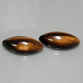 Tiger's Eye طبيعي بلون بني ذهبي، وزن ‎‎ قيراط، شكل ماركيز، مقاس ‎24.9x12.2‎ مم
