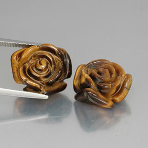 Tiger's Eye طبيعي بلون بني ذهبي، وزن ‎‎ قيراط، شكل شكل خيالي، مقاس ‎15x13.9‎ مم