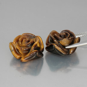 Tiger's Eye طبيعي بلون بني ذهبي، وزن ‎‎ قيراط، شكل شكل خيالي، مقاس ‎15x13.9‎ مم