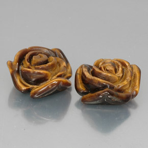 Tiger's Eye طبيعي بلون بني ذهبي، وزن ‎‎ قيراط، شكل شكل خيالي، مقاس ‎15.7x15.1‎ مم