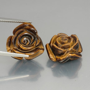 Tiger's Eye طبيعي بلون بني ذهبي، وزن ‎‎ قيراط، شكل شكل خيالي، مقاس ‎15.3x14‎ مم