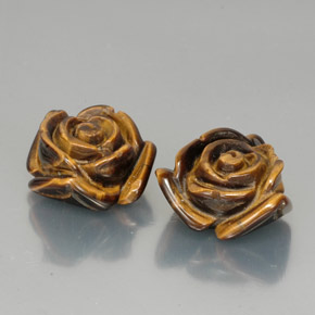 Tiger's Eye طبيعي بلون بني ذهبي، وزن ‎‎ قيراط، شكل شكل خيالي، مقاس ‎15.3x14‎ مم