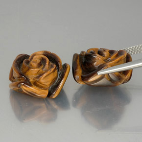 Tiger's Eye طبيعي بلون بني ذهبي، وزن ‎‎ قيراط، شكل شكل خيالي، مقاس ‎16x16‎ مم