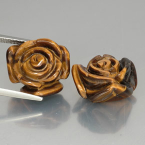 Tiger's Eye طبيعي بلون بني ذهبي، وزن ‎‎ قيراط، شكل شكل خيالي، مقاس ‎16x15.9‎ مم