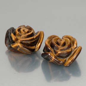 Tiger's Eye طبيعي بلون بني ذهبي، وزن ‎‎ قيراط، شكل شكل خيالي، مقاس ‎16x15.9‎ مم