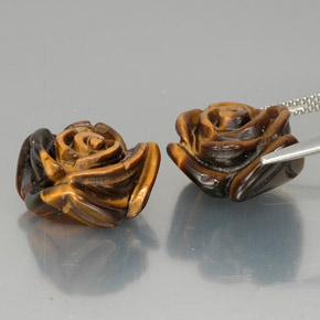 Tiger's Eye طبيعي بلون بني ذهبي، وزن ‎‎ قيراط، شكل شكل خيالي، مقاس ‎16x15.9‎ مم