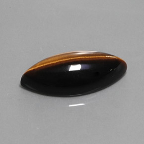 Tiger's Eye طبيعي بلون بني ذهبي، وزن ‎13.51‎ قيراط، شكل ماركيز، مقاس ‎24.9x12.2‎ مم