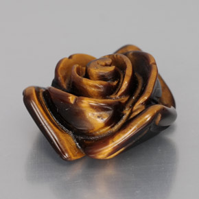 عين النمر ذهب البنى طبيعي، شكل خيالي، 12.07 قيراط، غير شفاف