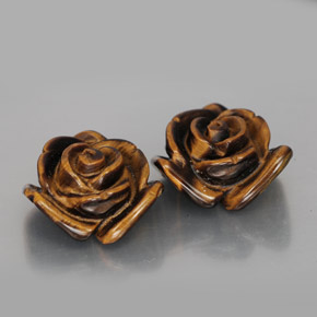 Tiger's Eye طبيعي بلون بني ذهبي، وزن ‎‎ قيراط، شكل شكل خيالي، مقاس ‎16.1x15.5‎ مم