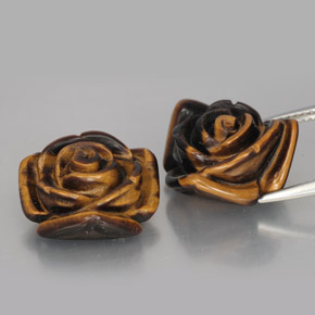 Tiger's Eye طبيعي بلون بني ذهبي، وزن ‎‎ قيراط، شكل شكل خيالي، مقاس ‎16.1x15.5‎ مم