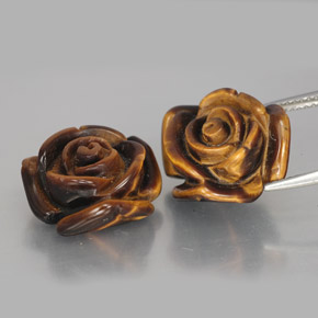 أحجار عين النمر ذهب البنى طبيعية، شكل خيالي، غير شفاف، وزنها  قيراط