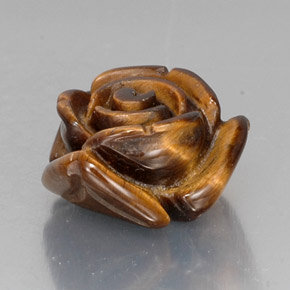 Tiger's Eye طبيعي بلون بني ذهبي، وزن ‎11.88‎ قيراط، شكل شكل خيالي، مقاس ‎15.3x15.1‎ مم